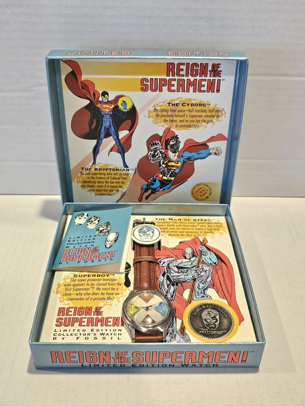 1993 The Reign OF Supermen Collector's Fossil Watch Limited Edition #'d/1500